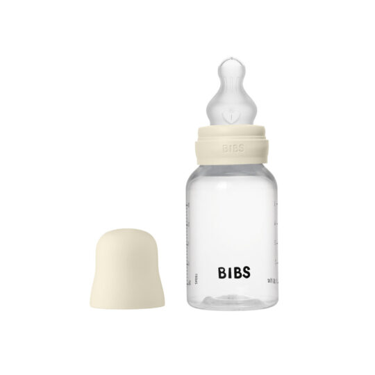 BIBS Бутылочка для кормления полипропиленовая в комплекте с силиконовой соской, медленный поток BIBS - Ivory, 150 мл