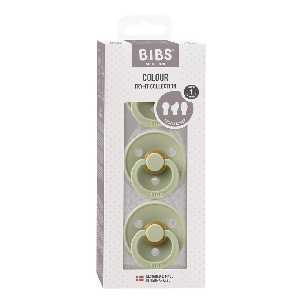 Набор пустышек BIBS Try-it Colour, 3 шт. - Sage, 0+ мес — изображение 3